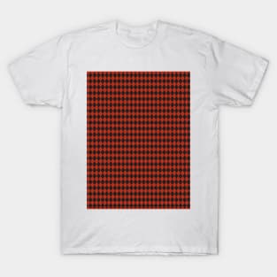 Black and Red Argyle Pattern Diamond Checks T-Shirt